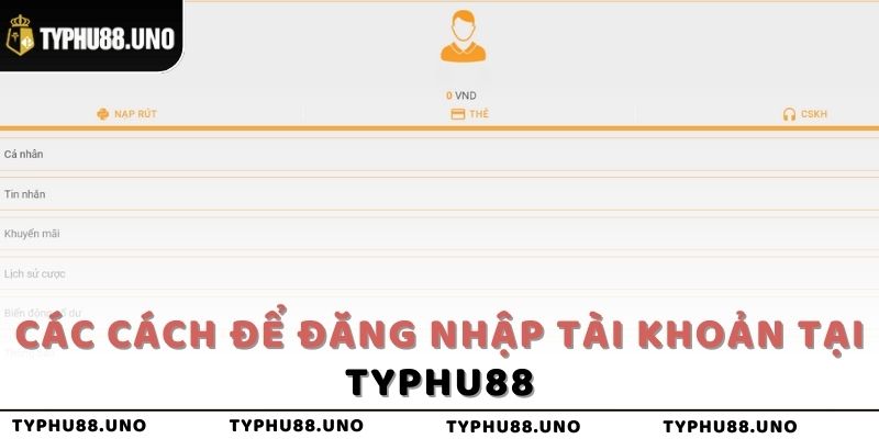 Các cách để đăng nhập tài khoản tại Typhu88